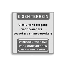 Aluminium informatiebord met een dubbel omgezette rand
