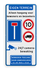 Aluminium informatiebord met een dubbel omgezette rand