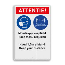 Veiligheidsbord met dubbel omgezette rand