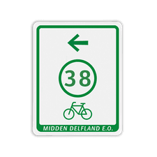 Fietsroutebord met dubbel omgezette rand