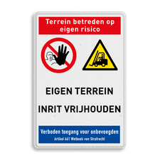 Veiligheidsbord met dubbel omgezette rand