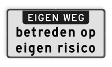 Aluminium informatiebord met een dubbel omgezette rand