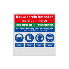 Veiligheidsbord vlak Alupanel (2mm)