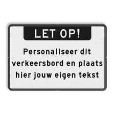 Aluminium informatiebord met een dubbel omgezette rand