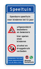 Aluminium informatiebord met een dubbel omgezette rand