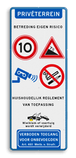 Aluminium informatiebord met een dubbel omgezette rand