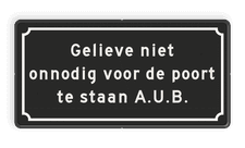 Aluminium informatiebord met een dubbel omgezette rand