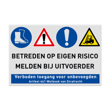 Veiligheidsbord vlak Alupanel (2mm)