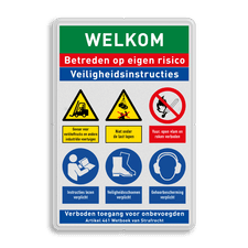 Veiligheidsbord met dubbel omgezette rand
