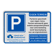 Aluminium informatiebord met een dubbel omgezette rand