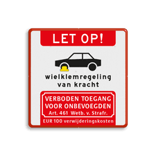 Aluminium informatiebord met een dubbel omgezette rand
