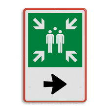 Veiligheidsbord met dubbel omgezette rand