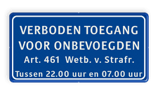 Aluminium informatiebord met een dubbel omgezette rand
