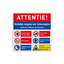 Veiligheidsbord vlak Alupanel (2mm)