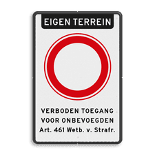 Aluminium informatiebord met dubbel omgezette rand