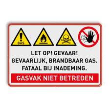Veiligheidsbord met dubbel omgezette rand