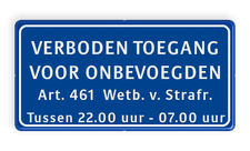 Aluminium informatiebord met een dubbel omgezette rand