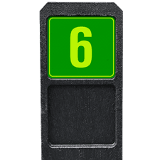 Bermpaal 1250x150x40mm met fluorescerend bordje 119x109mm