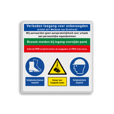 Veiligheidsbord met dubbel omgezette rand