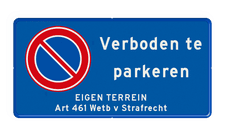 Aluminium informatiebord met een dubbel omgezette rand