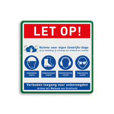 Veiligheidsbord met dubbel omgezette rand