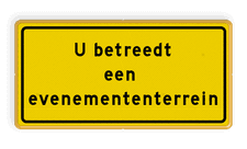Aluminium informatiebord met een dubbel omgezette rand