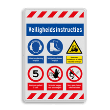 Veiligheidsbord met dubbel omgezette rand