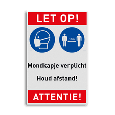 Veiligheidsbord vlak Alupanel (2mm)