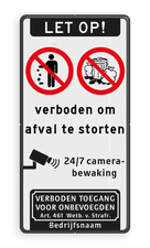 Aluminium informatiebord met een dubbel omgezette rand