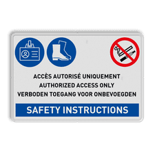 Veiligheidsbord met dubbel omgezette rand