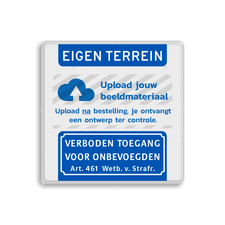 Aluminium informatiebord met een dubbel omgezette rand