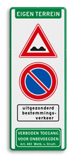 Aluminium informatiebord met een dubbel omgezette rand