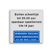 Aluminium informatiebord met een dubbel omgezette rand