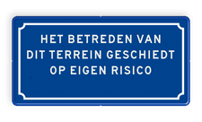 Aluminium informatiebord met een dubbel omgezette rand