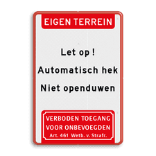 Aluminium informatiebord met dubbel omgezette rand