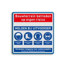 Veiligheidsbord met dubbel omgezette rand
