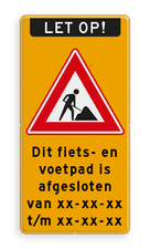 Aluminium informatiebord met een dubbel omgezette rand