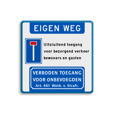 Aluminium informatiebord met een dubbel omgezette rand