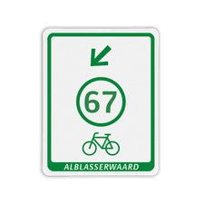 Fietsroutebord aluminium met dubbel omgezette rand