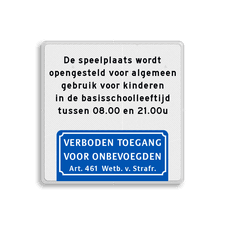 Aluminium informatiebord met een dubbel omgezette rand