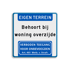 Aluminium informatiebord met een dubbel omgezette rand