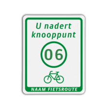 Fietsroutebord met dubbel omgezette rand