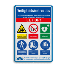 Veiligheidsbord met dubbel omgezette rand