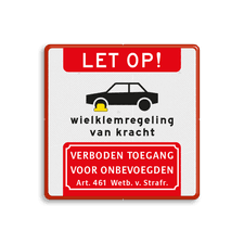 Aluminium informatiebord met een dubbel omgezette rand