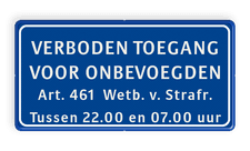 Aluminium informatiebord met een dubbel omgezette rand