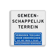 Aluminium informatiebord met een dubbel omgezette rand