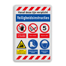 Veiligheidsbord met dubbel omgezette rand