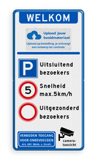 Aluminium informatiebord met een dubbel omgezette rand