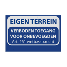 Eigen terrein bord - vlak Alupanel 2mm