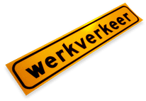 Sticker 800x160mm reflex FLUOR Werkverkeer